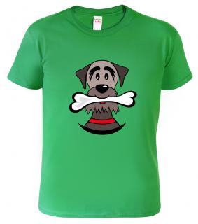 Dětské tričko pro pejskaře - Pejsek a kost Barva: Středně zelená (16), Velikost: 4 roky / 110 cm
