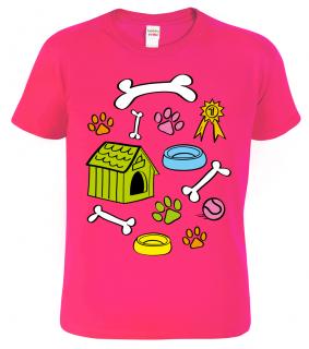 Dětské tričko pro pejskaře - Pejskařský motiv Barva: Malinová (63), Velikost: 10 let / 146 cm