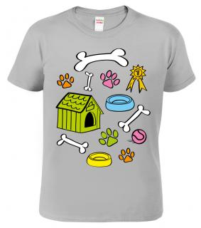 Dětské tričko pro pejskaře - Pejskařský motiv Barva: Světle šedý melír (03), Velikost: 10 let / 146 cm