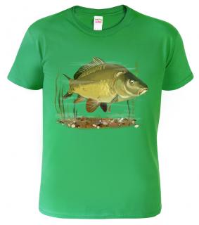 Dětské tričko pro rybáře - Kapr obecný Barva: Středně zelená (16), Velikost: 10 let / 146 cm