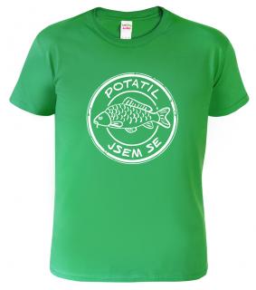 Dětské tričko pro rybáře - Potatil jsem se Barva: Středně zelená (16), Velikost: 10 let / 146 cm