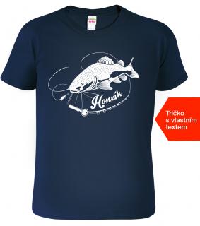 Dětské tričko pro rybáře se jménem - Sumec velký Barva: Námořní modrá (02), Velikost: 10 let / 146 cm