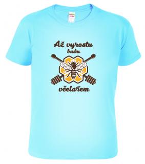 Dětské tričko pro včelaře - Až vyrostu budu včelařem Barva: Nebesky modrá (15), Velikost: 10 let / 146 cm