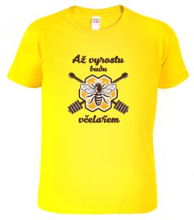 Dětské tričko pro včelaře - Až vyrostu budu včelařem Barva: Žlutá (04), Velikost: 8 let / 134 cm