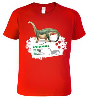 Dětské tričko s dinosaurem - Apatosaurus Barva: Červená (07), Velikost: 10 let / 146 cm