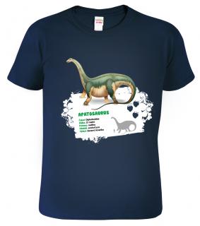 Dětské tričko s dinosaurem - Apatosaurus Barva: Námořní modrá (02), Velikost: 6 let / 122 cm