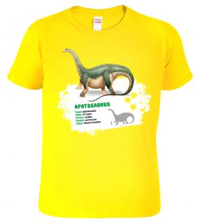 Dětské tričko s dinosaurem - Apatosaurus Barva: Žlutá (04), Velikost: 12 let / 158 cm