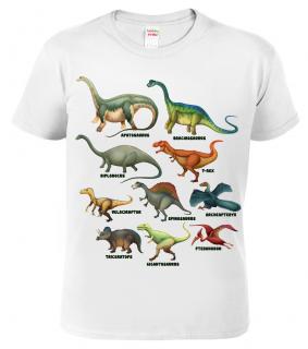Dětské tričko s dinosaurem - Atlas dinosaurů Barva: Bílá (00), Velikost: 6 let / 122 cm