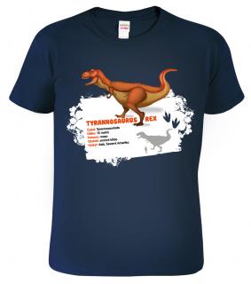 Dětské tričko s dinosaurem - Tyrannosaurus Rex Barva: Námořní modrá (02), Velikost: 4 roky / 110 cm