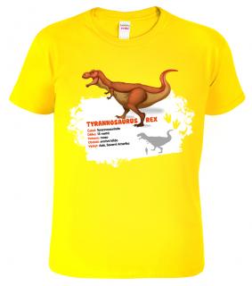 Dětské tričko s dinosaurem - Tyrannosaurus Rex Barva: Žlutá (04), Velikost: 4 roky / 110 cm