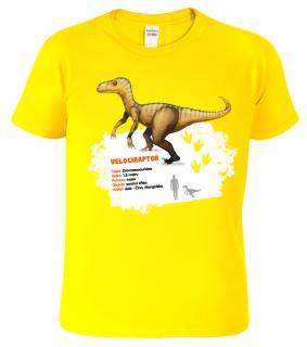 Dětské tričko s dinosaurem - Velociraptor Barva: Žlutá (04), Velikost: 10 let / 146 cm