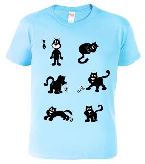 Dětské tričko s kočkou - Kočky Barva: Světle šedý melír (03), Velikost: 8 let / 134 cm