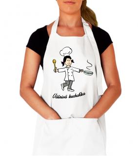 Kuchařská zástěra - Vášnivá kuchařka Barva: Bílá