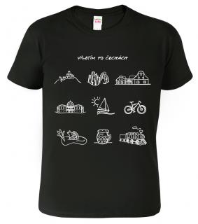 Pánské cestovatelské tričko - České symboly Barva: Černá (01), Velikost: 4XL