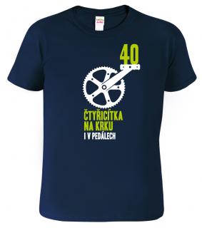Pánské cyklistické tričko - Čtyřicítka na krku Barva: Námořní modrá (02), Velikost: S