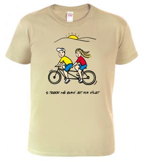 Pánské cyklistické tričko - Dvojkolo Barva: Béžová (51), Velikost: 2XL