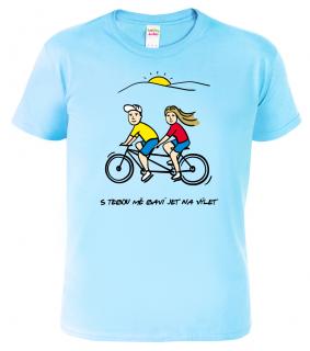 Pánské cyklistické tričko - Dvojkolo Barva: Nebesky modrá (15), Velikost: 2XL