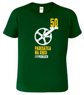 Pánské cyklistické tričko - Padesátka na krku Barva: Lahvově zelená (06), Velikost: 2XL