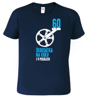 Pánské cyklistické tričko - Šedesátka na krku Barva: Námořní modrá (02), Velikost: 2XL