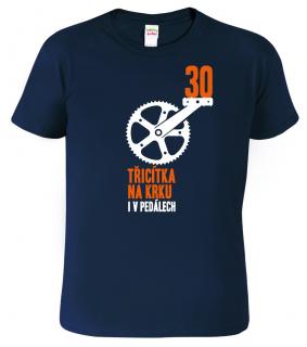 Pánské cyklistické tričko - Třicítka na krku Barva: Námořní modrá (02), Velikost: 2XL