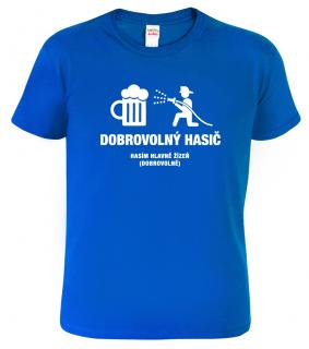 Pánské hasičské tričko - Dobrovolný hasič Barva: Královská modrá (05), Velikost: 2XL