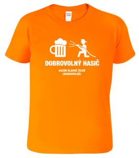 Pánské hasičské tričko - Dobrovolný hasič Barva: Oranžová (11), Velikost: L