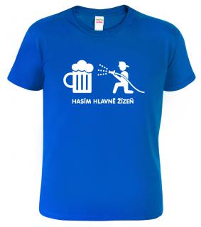 Pánské hasičské tričko - Hasím hlavně žízeň Barva: Královská modrá (05), Velikost: 2XL