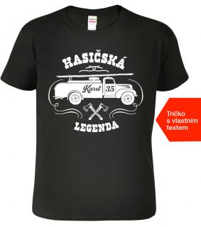 Pánské hasičské tričko se jménem - Hasičská legenda Barva: Černá (01), Velikost: 3XL