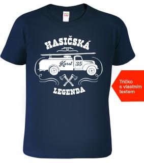 Pánské hasičské tričko se jménem - Hasičská legenda Barva: Námořní modrá (02), Velikost: 2XL