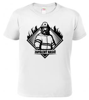 Pánské hasičské tričko - Zapálený hasič Barva: Bílá, Velikost: XL