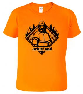 Pánské hasičské tričko - Zapálený hasič Barva: Oranžová (11), Velikost: 2XL