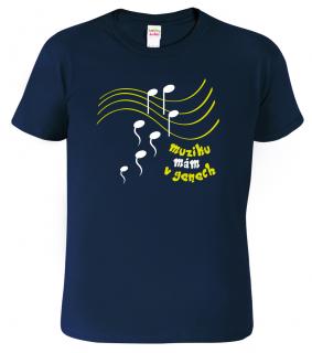 Pánské hudební tričko - Muziku mám v genech Barva: Námořní modrá (02), Velikost: 2XL