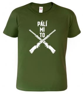Pánské myslivecké tričko - Pálí mi to Barva: Vojenská zelená (Military Green), Velikost: 2XL