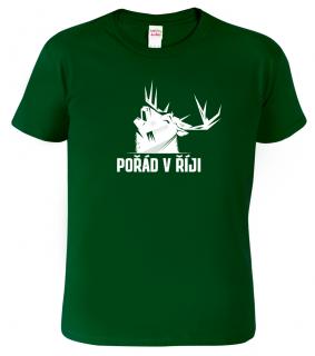 Pánské myslivecké tričko - Pořád v říji Barva: Lahvově zelená (06), Velikost: 2XL