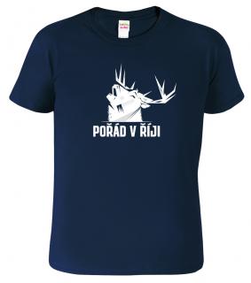 Pánské myslivecké tričko - Pořád v říji Barva: Námořní modrá (02), Velikost: 2XL