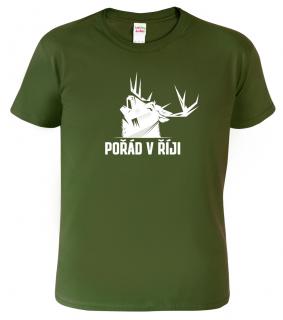 Pánské myslivecké tričko - Pořád v říji Barva: Vojenská zelená (Military Green), Velikost: 2XL