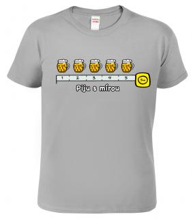 Pánské Pivní tričko - Piju s mírou - metr Barva: Šedá - žíhaná (Sport Grey), Velikost: 2XL