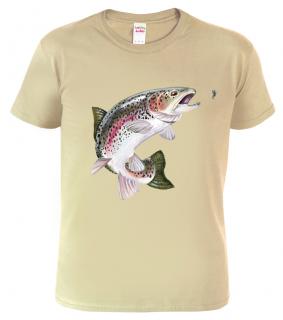 Pánské rybářské tričko - Pstruh duhový Barva: Béžová (51), Velikost: 2XL