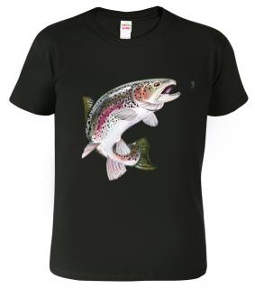 Pánské rybářské tričko - Pstruh duhový Barva: Černá (01), Velikost: 2XL