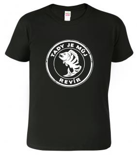 Pánské rybářské tričko - Tady je můj revír Barva: Černá (01), Velikost: 4XL
