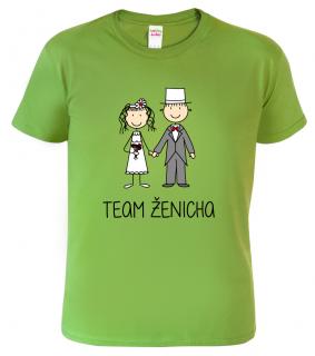 Pánské svatební tričko - Team ženicha (figurka) Barva: Apple Green (92), Velikost: 2XL