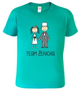 Pánské svatební tričko - Team ženicha (figurka) Barva: Emerald (19), Velikost: 2XL