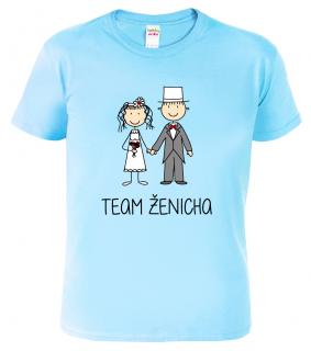 Pánské svatební tričko - Team ženicha (figurka) Barva: Nebesky modrá (15), Velikost: 2XL