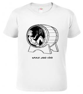 Pánské tričko k narozeninám - Zraju jako víno Barva: Bílá, Velikost: XL