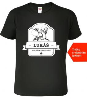 Pánské tričko k svátku - Rybářský emblém Barva: Černá (01), Velikost: 2XL