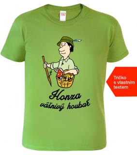 Pánské tričko k svátku - Vášnivý houbař Barva: Apple Green (92), Velikost: S