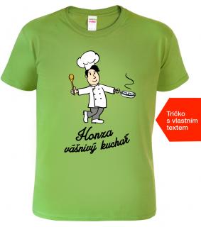 Pánské tričko k svátku - Vášnivý kuchař Barva: Apple Green (92), Velikost: L