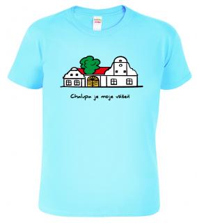 Pánské tričko pro chalupáře - Chalupa Barva: Nebesky modrá (15), Velikost: M