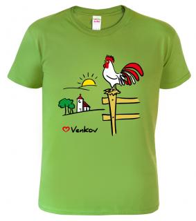 Pánské tričko pro chalupáře - Kohout Barva: Apple Green (92), Velikost: 2XL