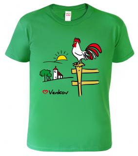 Pánské tričko pro chalupáře - Kohout Barva: Středně zelená (16), Velikost: 2XL